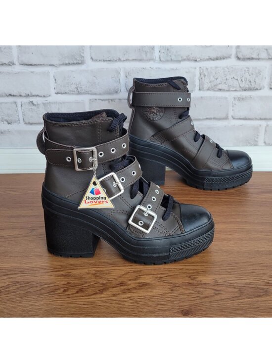 ⭐Converse Chuck 70 De Luxe Heel Leather Buckles Sz 5 Men\'s Boots Brown A12209C⭐ main image 6
